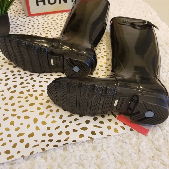 NIB HUNTER Tall Black Gloss Boots - Picture 6 of 8